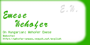 emese wehofer business card